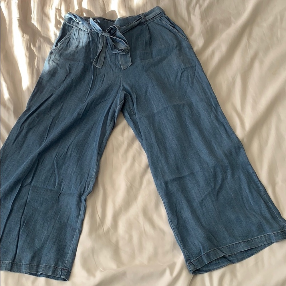 Flowy denim pants